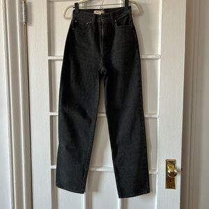 Madewell Baggy Straight Jeans — washed black, size 23